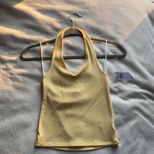 ae light yellow halter top